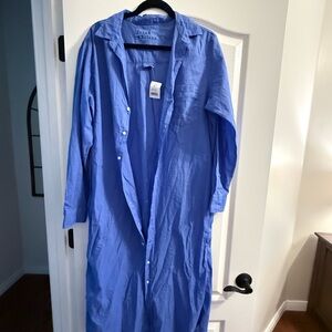 Frank & Eileen  Blue Long Shirt Dress